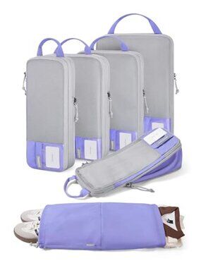 6 Set Compression Packing Cubes Travel Luggage Organizer Space Saver Bags New